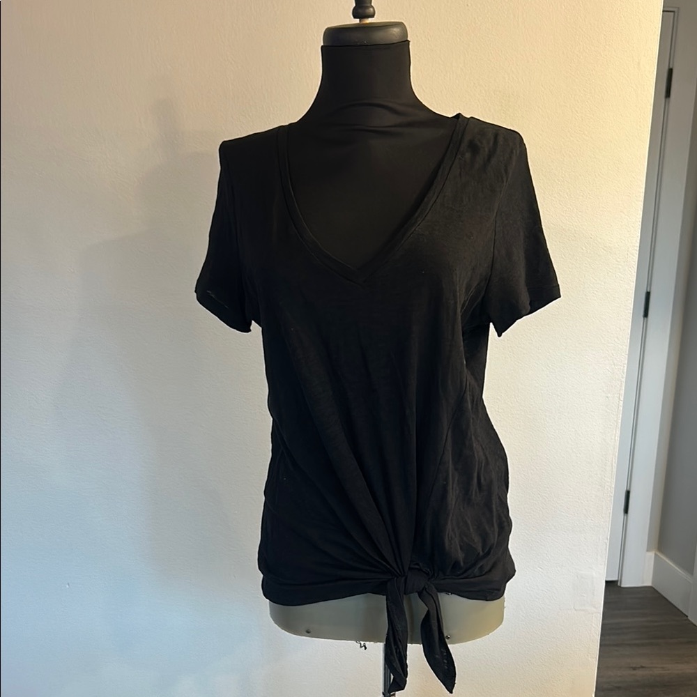 Express Black Tie-Front Tee